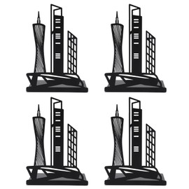 4pcs Bookends Black Architectural Style Decorative Non Slip Metal Desktop Bookend Book Stand DIY Book Storage Rack Guangzhou