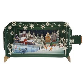 Message in A Bottle Village Skate Rink Pop Up Christmas Greeting Card XMIB115