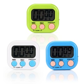 Auauraintt Pack of 3 Egg Timer Digital, Timer Digital, with Folding Stand and Display, Digital Timer for Kitchen, School, Sports, Kitchen Timer, Digital Stopwatch, Children