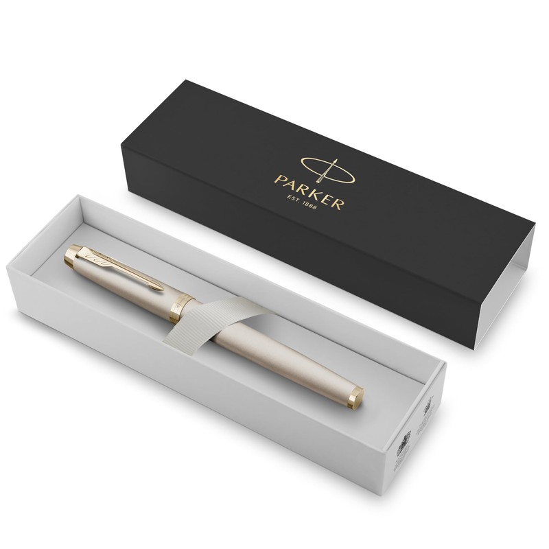 PARKER IM Monochrome Rollerball Pen | Black Ink | Champagne