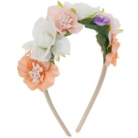 Hobby Lobby Floral Headband with Ivory and Pink Flowers, Spring Hair Accessory, Easter