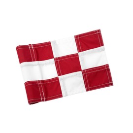 KINGTOP Checkered Golf Flag 8x6 Inch – Red/White Check, 420D Nylon, Tube Inserted – Mini Practice Putting Green Flags for Yard, 1-Pack