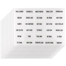 300 PCS Waterproof Labels for Storage Bins Containers, for Organizing Bathroom and Jars Sticks Glass Plastic, and Lotion Cream Body Wash Shampoo, and Travel-Size Bottles (10)