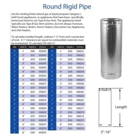 DuraVent 7GV12 Round Type B Gas Vent 7” diameter by 12" length