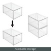 mDesign Plastic Stackable Bathroom Storage with Pull Out Bin Organizer