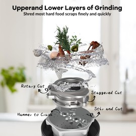 Garbage Disposal,Air Switch Garbage Disposal, 3500RPM 4-Stage Food Waste Disposer