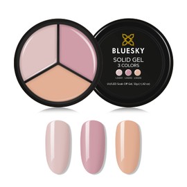 BLUESKY Solid Gel 3 Colours 12g - for Full Cover Looks as well as Fine Nail Designs, Lasts up to 3 Weeks (BLUESKY Solid Gel (LSG01-LSG02-LSG03))