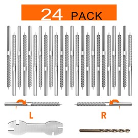 XDRCTEY 24 Pack Swage Lag Screws Left & Right for 1/8" Cable Railing kit,T316 Stainless Steel Stair Deck Railing Wood Post of Cable Railing Kit, Decking Railing Hardware, DIY Baluster Kit