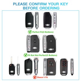 1797 for Kia Key Fob Cover Soul Forte Sportage Sorento Telluride EV6 Accessories Car Remote Case Shell Protector 4 Button White Silver TPU