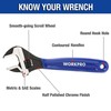 WORKPRO 2-piece Adjustable Wrench Set, 6-Inch & 10-Inch, Extra-Wide Jaw