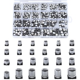 Glvaner Electrolytic Capacitors, Aluminum Electrolytic Capacitors, Capacitor Electronic Components, 1uf-1000uf, 50V, 24 Value, 400 Pieces, Electronic Parts Assortment Kit, Storage Case Included