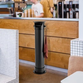 Knock Box for Coffee Grounds, Commercial Floor Standing Knock Box with Removable Base, Commercial Floor Type Coffee Knock Box For Cafes, Offices, Home Using (Black)