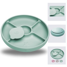 TalkTools Bitsy Plate Nurturing Independence & Confidence in Your Child's Feeding Journey - Making Mealtimes Fun and Developmentally Supportive (Sage) - Made in USA