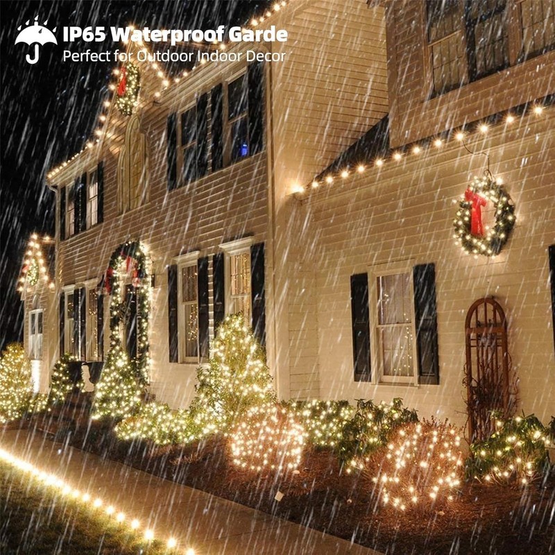 Tcamp 33ft 100LED Battery Operated Christmas Lights Outdoor Indoor, Battery