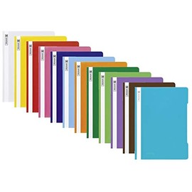 A4 File Folders, in Assorted Colours Polypropylene Film with Crystal Clear Cover Sheet