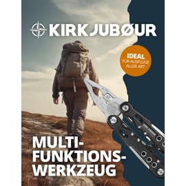 KIRKJUBØUR® "Hödur" 14-in-1 Stainless Steel Multifunction Tool - Includes 11-in-1 Screwdriver/Socket Bit Set - Lightweight, Durable, Ideal for Outdoor Activities (Black)