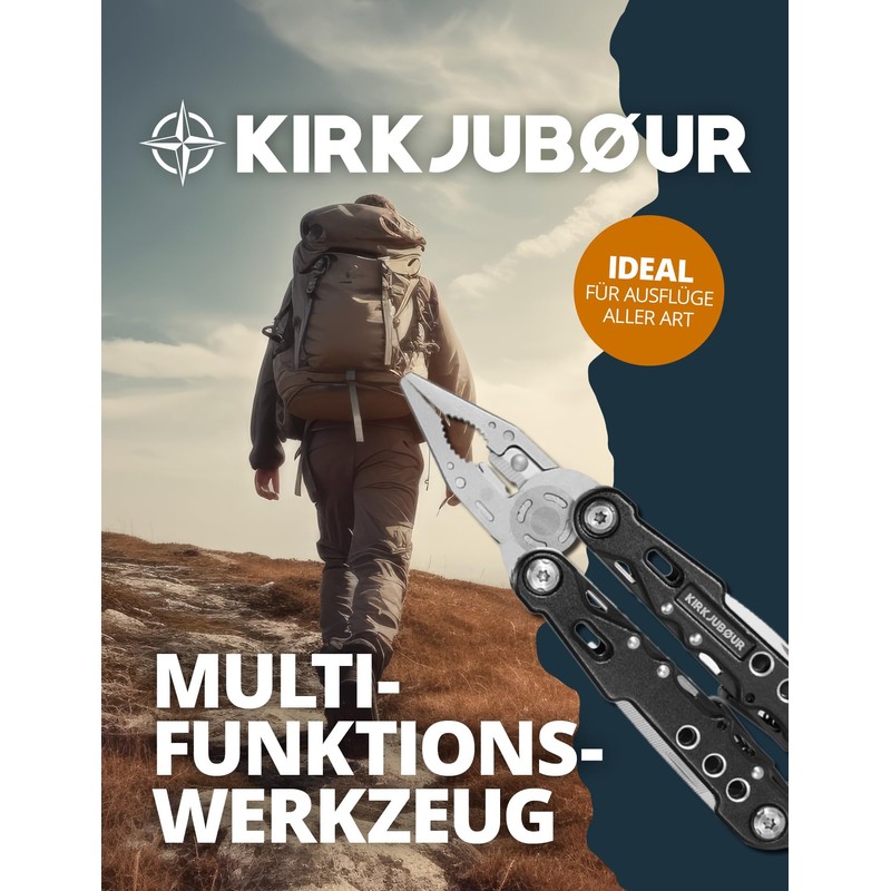 KIRKJUBØUR® "Hödur" 14-in-1 Stainless Steel Multifunction Tool - Includes 11-in-1