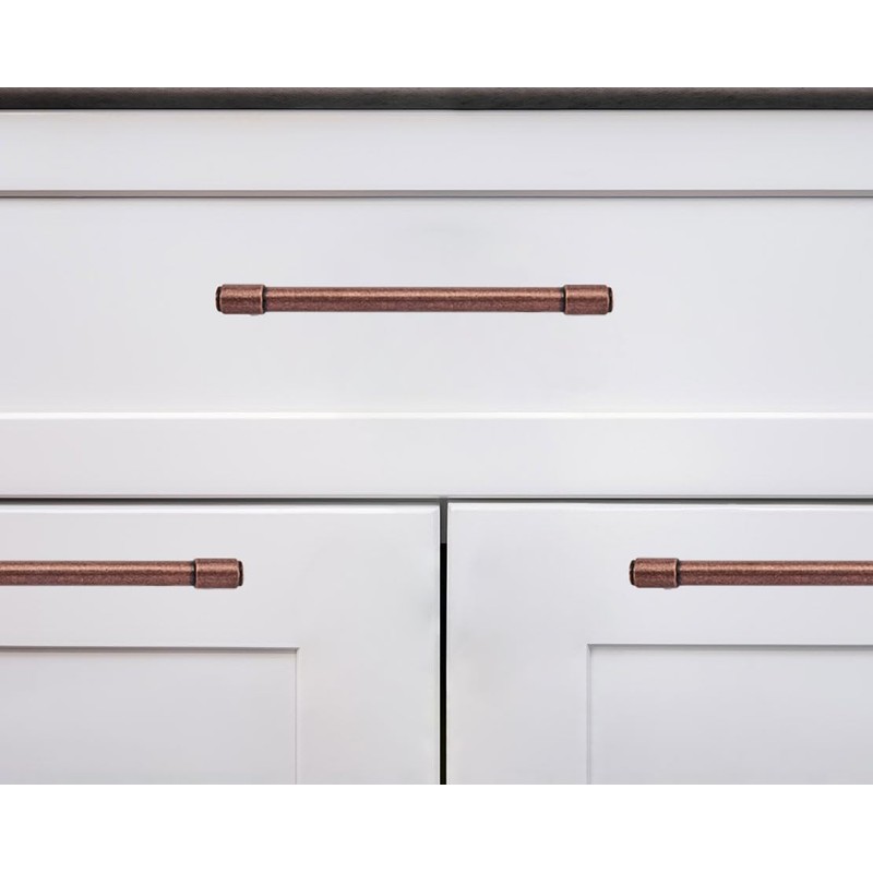 khtumeware 10 Pack 6-1/4 Inch(160mm) Antique Copper Cabinet pulls Kitchen