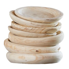 Santa Barbara Design Studio Wood Serving Bowl, Hand Carved Paulownia Wood Fruit Bowl/Wood Decor, 11.5" Large, Natural