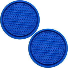 MEAJOO 2PCS Car Cup Holder Coaster, Universal Auto Non-Slip Cup Holder Coaster, 2.75In Universal Non-Slip Recessed Car Interior Accessories (Blue)