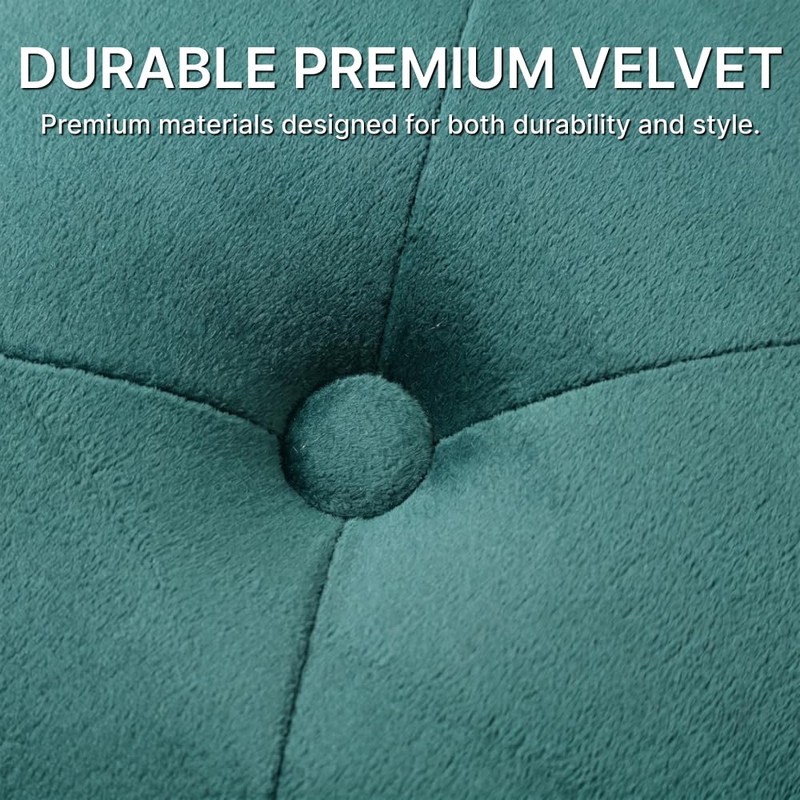 Oval Storage Ottoman with Button-Tufted Diamond Stitch, Upholstered Storage Bench