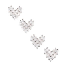 IWOWHERO Loving Heart Nail Decor Set 4pcs Creative Nail Accessory for Diy Manicure