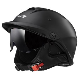 LS2 Helmets Rebellion Motorcycle Half Helmet (Matte Black - X-Small)
