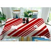 Moslion Red and Cream Stripes Tablecloth 60x84 Inch Christmas Traditional
