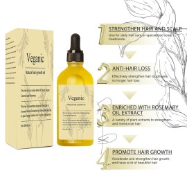 Aceite Para El Crecimiento Del Cabello Natural Vegano, 1 Pieza De Aceite Para El Crecimiento Del Cabello Vegano, Aceite De Romero Para El Crecimiento Del Cabello Orgánico, Aceite Para El Cabello 60ml