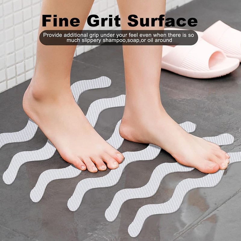 SIRLOMU Pack of 24 Non-Slip Bath Stickers (Clear)