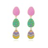 Todu Easter Earrings Colorful Egg Dangle Drop Cute Bunny Enamel
