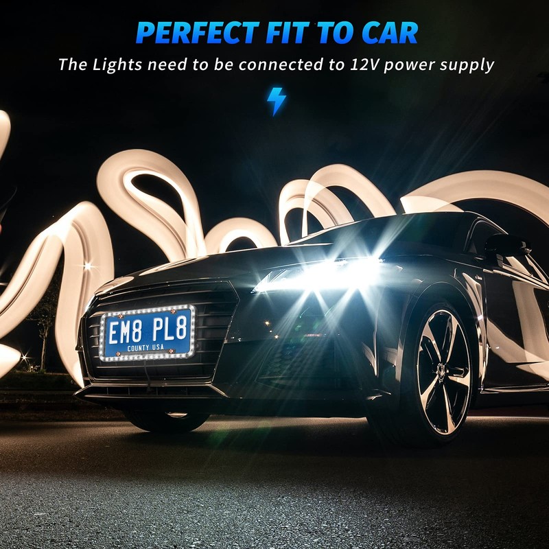 eing License Plate Frame Auto 12 V 54 LED Color