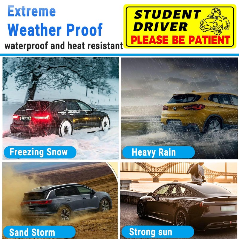 Funny Student Driver Magnet for Car - New Drivers Reflective