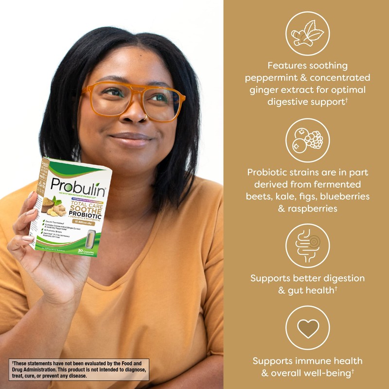 Probulin Total Care Soothe Probiotic, Supplement for Digestive Support, 30