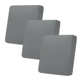 PureFit Super Stretch Fleece Couch Cushion Covers - Individual Sofa Cushion Covers Sets, Washable Sofa Seat Covers Cushion Protector with Elastic Bottom (3 Pieces Cushion XL Sofa, Gray)