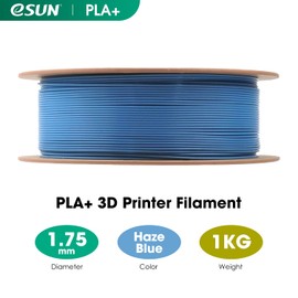 eSUN PLA+ Filament 1.75mm, 3D Printer Filament PLA Plus, Dimensional Accuracy +/- 0.03mm, 1KG Spool (2.2 LBS) 3D Printing Filament for 3D Printers, Haze Blue