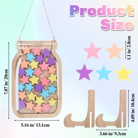Star Jar Reward System,Creative Stars Classroom Reward Jar for Students Kids Behavior with Holder Positive Behavior Chart for Classroom (Colorful Stars)