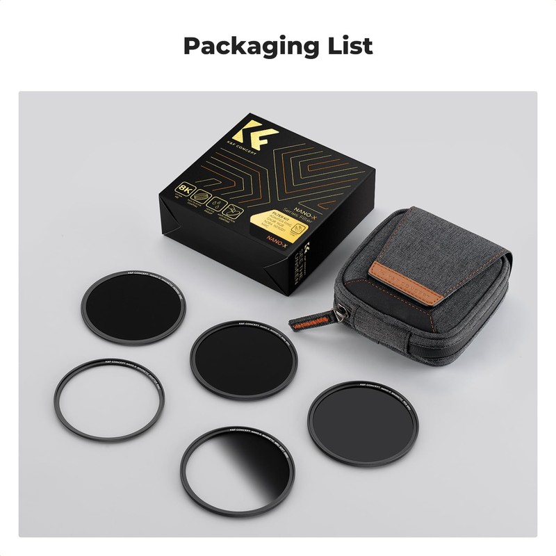 K&F Concept 5-in-1 Magnetic Lens Filter Kit, Includes GND8+ ND8+