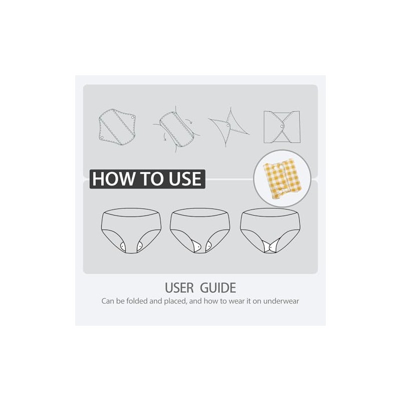 AIO Compresas menstruales de tela reutilizables y lavables, 5 unidades,
