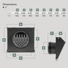 Vent Systems 4" Inch Exhaust Vent Cover with Rubber Gasket