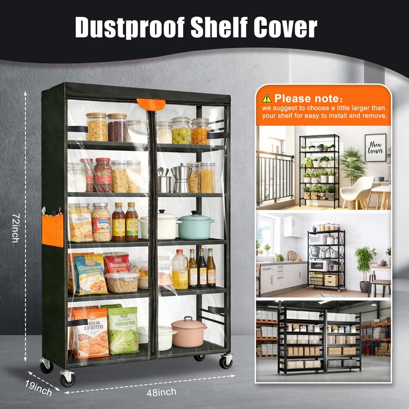 Sowokdon Wire Shelf Covers,Premium 600D Rack Covers for Wire Shelving