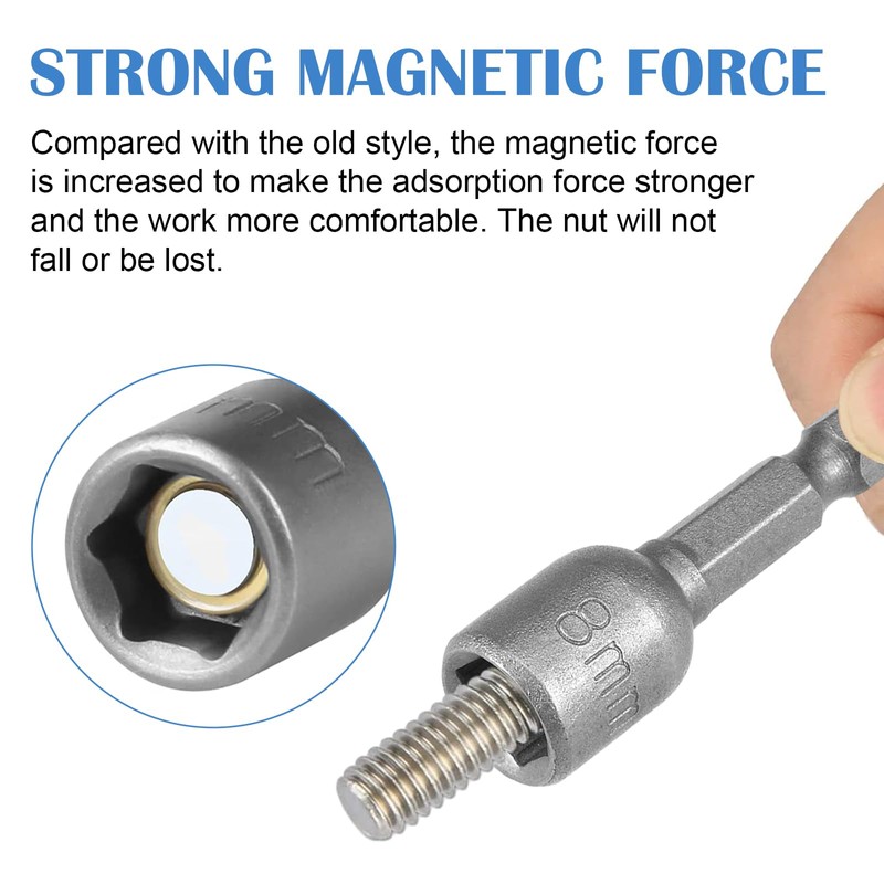 3 Pcs Magnetic Nut Setter Driver Drill Bit Set, 1/4"