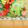 PHOGARY Luau Grass Table Skirt w/Hibiscus Flowers for Hawaiian Party