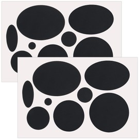 SmallCat 16 pcs Black Down Jacket Repair Patches, Nylon Patches Self Adhesive, Fabric Patches Waterproof for Clothes, Tents, Puffer Jackets - Oval, Round, 2 Sheet