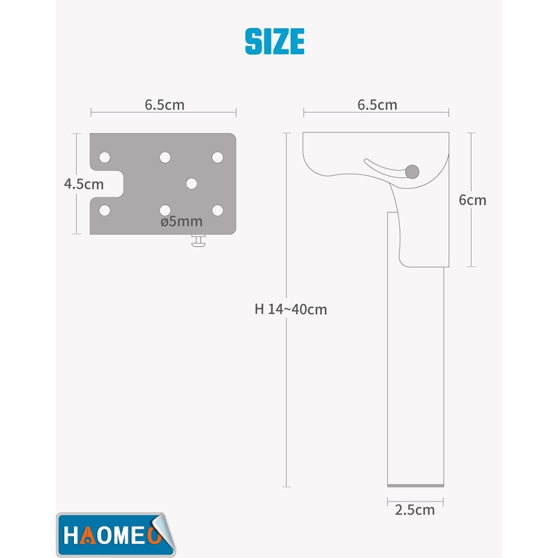 2 PCS Folding Table Legs 25.5cm, Foldable Table Legs Metal,