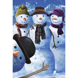 Toland Home Garden Snowman Photobomb 12.5 x 18 Inch Decorative Funny Winter Snow Family Photo Garden Flag - 1110820