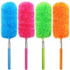 4 Pcs Washable Microfiber Feather Duster, with Extendable Pole and
