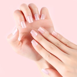 Hamefen Press On Nails, Aurora Press On Nails, Includes 24 Nails, 1 Mini File, Adhesive Tabs(24 Pcs Jelly Glue Stickers).E117