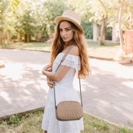 Miss Lulu Women Cross Body Bag Shoulder Bag Satchel Handbags Messenger Bag, Synthetic Leather, Wave Texture, Tassel Decoration, Classic