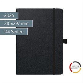 BRUNNEN Buchkalender Mod. 781 2026 | A4, Kunststoff, schwarz